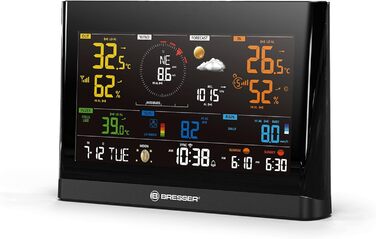 Метеостанція Bresser WLAN Comfort з 7-в-1 професійним датчиком та кольоровим дисплеєм, чорна
