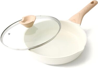 Сковорода з кришкою Kordisen з антипригарним покриттям з граніту, 24 см, для індукційних плит, безпечна та нетоксична, без PFOA