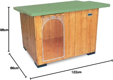 Будка для собак з масивного дерева, термозавіса, Italy, для Німецької дога (122x98xH86)