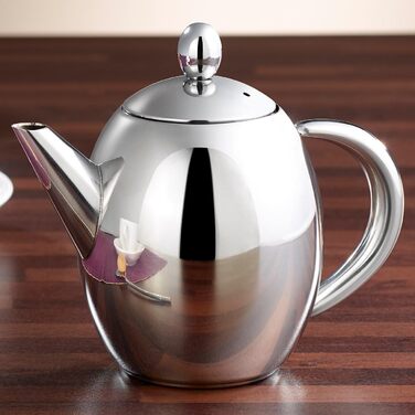 Чайник Rosenstein & Söhne з металевим ситом: нержавіюча сталь, 0,5 л, для чаю та кави, сумісний з Induktion, миється в посудомийній машині