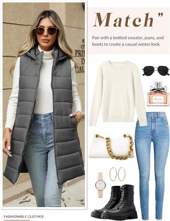 Жіночий пуховик Yuongirl, довгий, з капюшоном, легкий, теплий, для осені/зими (сірий, XL)