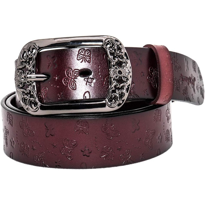 Жіночий шкіряний ремінь Vintage (коричневий, 105 см) ширина 3.3 см, подарункова коробка