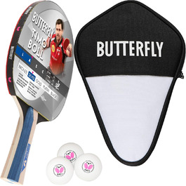Набір для настільного тенісу Butterfly Timo Boll Silver | Ракетка для настільного тенісу для амбітних гравців | ITTF сертифікований | Анатомічна форма ручки