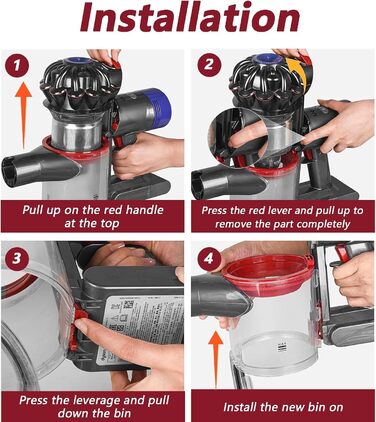 Замінник контейнера для пилу сумісний з Dyson V7 V8 SV10 SV11, покращений пилозбірник з HEPA та попереднім фільтром + щітка для чищення, каністра для пилу, запчастини Dyson 967699-01