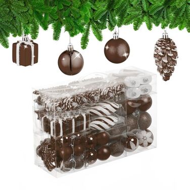 Relaxdays Set of 72 Christmas Baubles