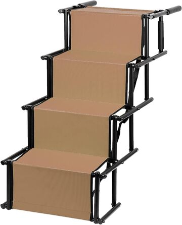 Рампа для собак Homewell - складана, до 70 кг, регульована, для маленьких, середніх, великих та хворих собак, легка у зберіганні (колір: коричневий)