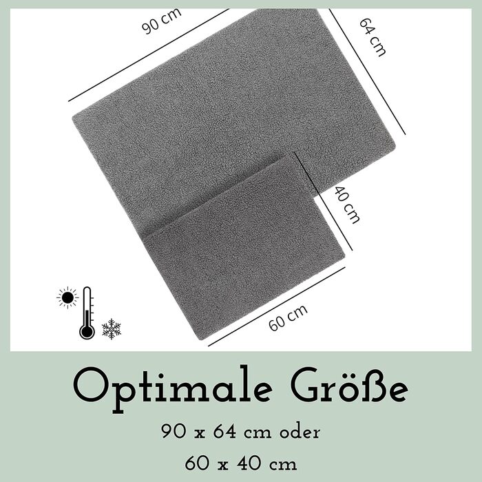 Самогріюча ковдра для собак Fellou 90 x 64 см - миюча, без сторонніх звуків, сірого кольору