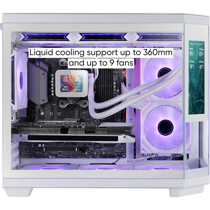 Корпус для ПК Mars Gaming MC-U3 ATX XL, білий, 3 ARGB вентилятори 120мм, загартоване скло, підтримка MicroATX/Mini-ITX