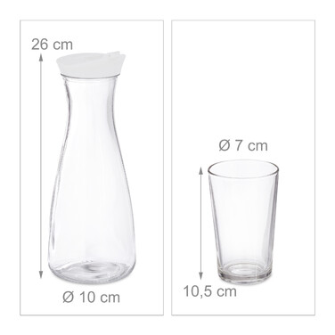 Relaxdays Water Carafe Set with Glasses