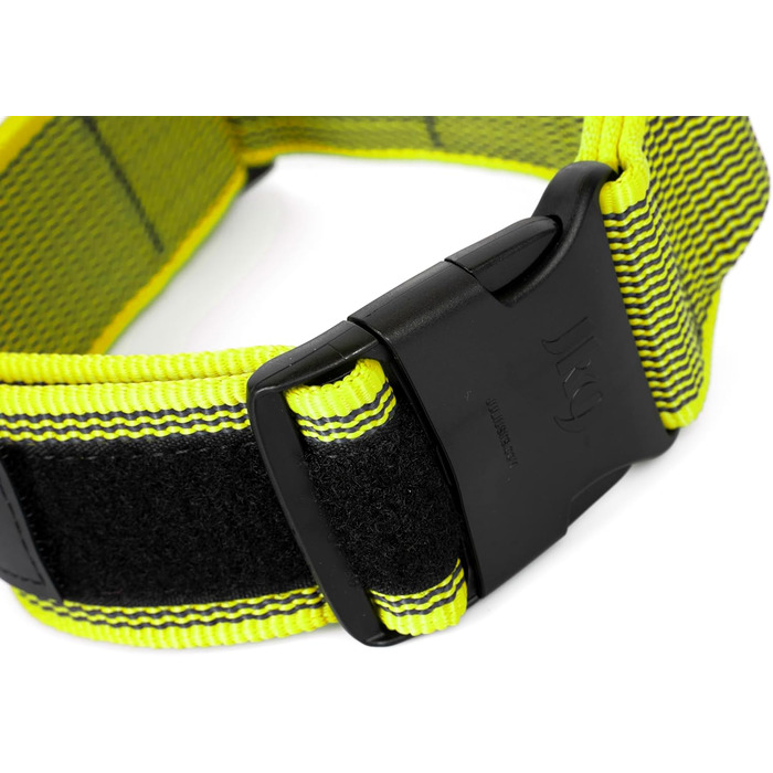 Нашийник Julius K9 200HA-K-2015 серії Color & Gray, чорно-сірий, регульований, з надійним затвором та логотипом, ширина 50 мм, розмір 49-70 см (з ручкою 40 мм, 38-53 см, неоново-сірий)