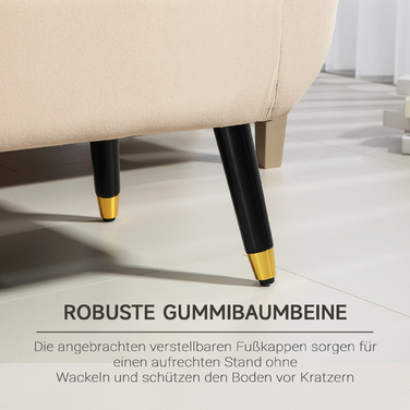 HOMCOM Luxury Bench with Storage, Armrests, and Trunk Bench, Velvet-like Polyester, Rubberwood, Beige, 107 x 42 x 65 cm | Aosom