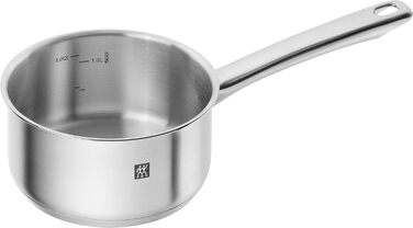 Набір каструль ZWILLING Flow, 5 предметів, з кришкою з термостійкого скла, для індукційних плит, не має покриття, з нержавіючої сталі, колір Black
