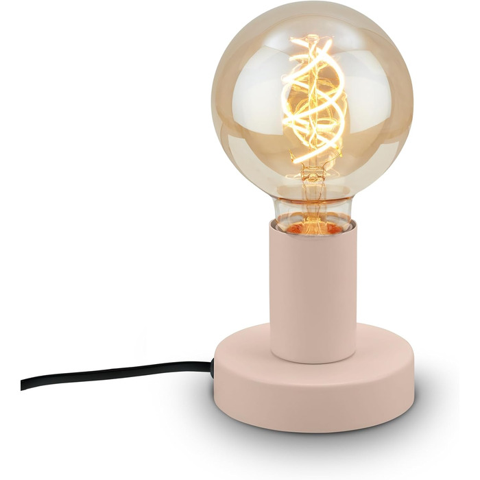 BRILONER Настільна лампа міні, ретро, вінтаж, E27, 10W, для дому, офісу, читання, 10x9 см (діаметр x висота), метал, бежевий