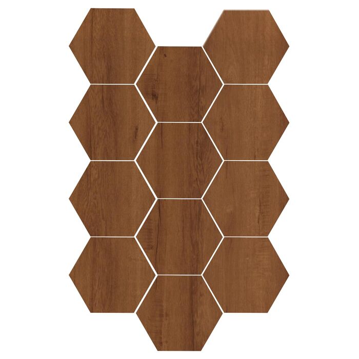 Набір шестикутних акустичних панелей MENAYODA, самоклеючі звукопоглинаючі плити для стін, стелі та дверей, висока щільність, темно-коричневий, 12 шт.