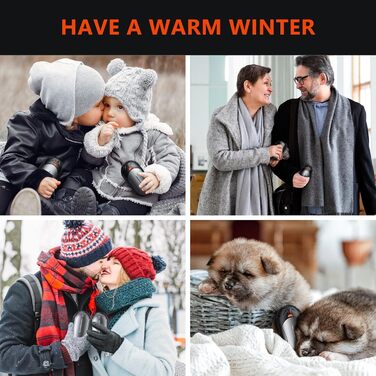 Електричні грілки для рук OUTJUT, 6000mAh, 3 режими нагріву, USB, 2 шт. (чорний та сірий)