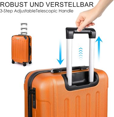 Валіза ручної поклажі TANTOI, жорсткий корпус, телескопічна ручка, кодовий замок, для подорожей та ділових поїздок (світло-оранжевий, M)