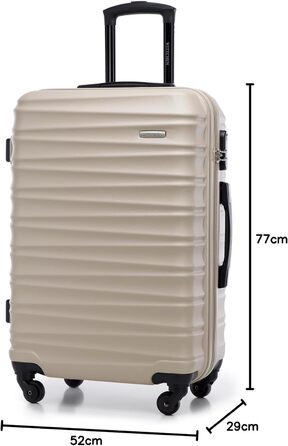 Чемодан на колесах Wittchen Groove Line L, великий, з ABS-пластику, з кодовим замком, 4 колеса, чорний (набір 3шт.)