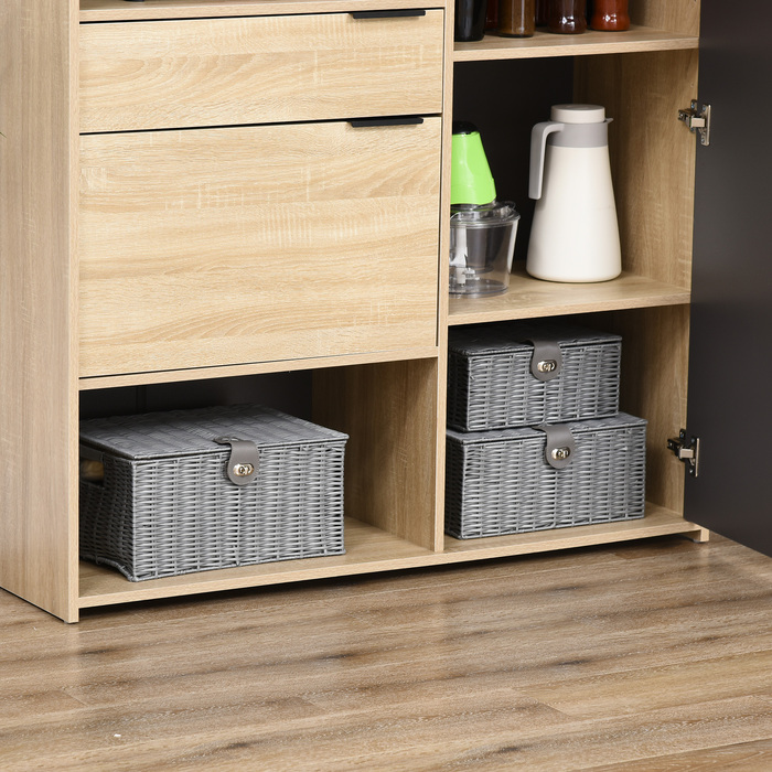 HOMCOM Storage Boxes 3-Piece Set with Lid & Buckles 18L 12L 7L for Living Room Gray