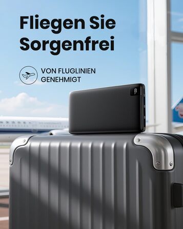 Powerbank 26800mAh з LED дисплеєм: швидка зарядка 22.5W, USB-C вхід/вихід, для смартфонів та планшетів