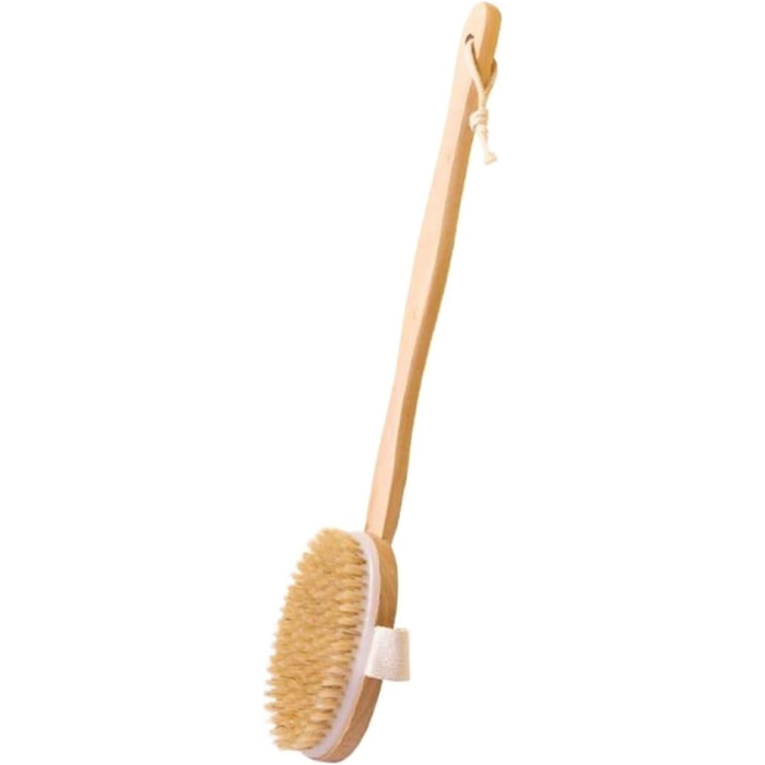 CambOs Bathroom Accessories Bath and Body Brushes for Women, Wood, Long Handle, Bath Brushes for Men, Boar Bristles, Shower Brushes, 16.1 inches