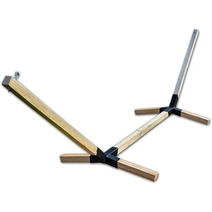 Megaastore Hammock Stand made of Beech Wood up to 90kg | Dimensions: Length: 320cm - Height: 80cm - Width at the bottom: 130cm