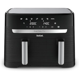Фритюрниця Tefal EY9018 Dual Easy Fry з двома камерами, 8,3 л, 7 програм, енергозберігаюча, чорна