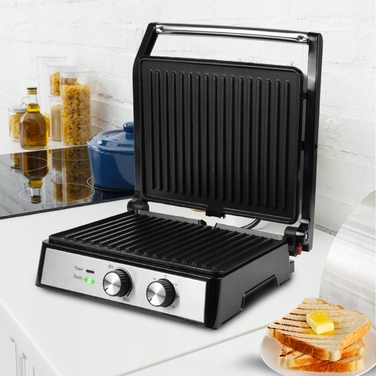 Електричний гриль-тостер розкладний для паніні та сендвічів, 2500 Вт, з таймером