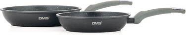 Набір посуду Induktion DMS® TSM4010 (10 предметів) з мармуровим покриттям, нержавіюча сталь, сумісний з індукцією, чорний