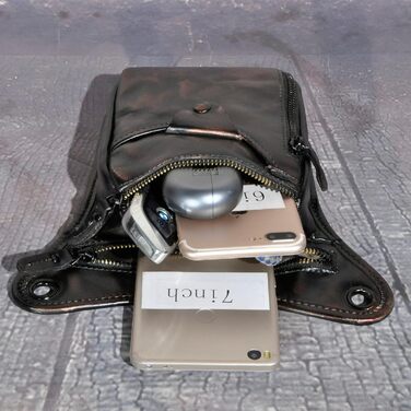 Чоловіча сумка з натуральної шкіри на ногу Le'aokuu - поясна/стегнова/туристична/похідна, для подорожей та активного відпочинку