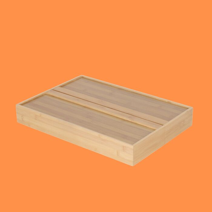 Ящик для столових приборів Relaxdays з висувним бамбуковим ящиком