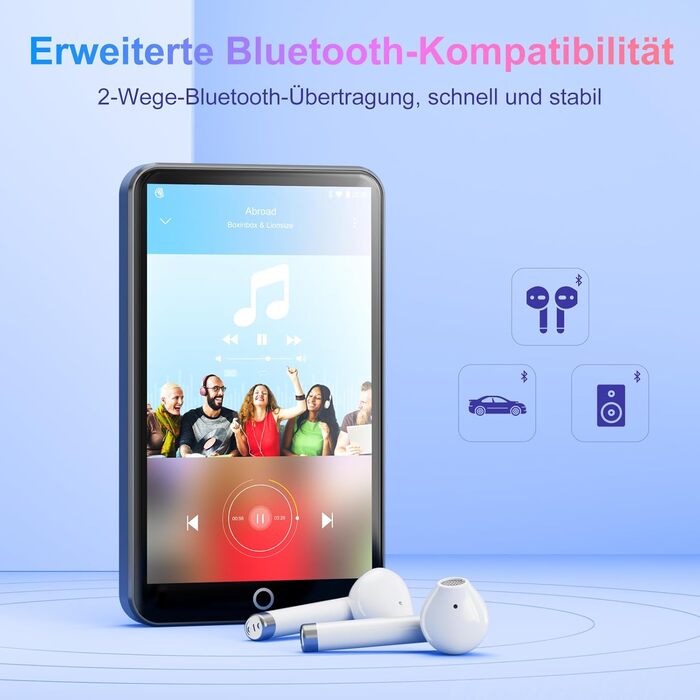 MP3 плеєр MECHEN на Android 9.0 з Wi-Fi та Bluetooth, 4-дюймовий сенсорний екран, підтримка Spotify, Amazon Music, Audible, Радіо, сірий