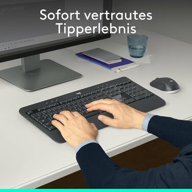 Logitech MK540 Advanced Kombi: Бездротова клавіатура та миша для Windows (QWERTZ, чорний)