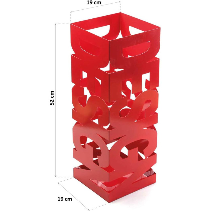 Versa Modern Umbrella Stand - Metal, White/Red - Entryway, Hallway, Living Room Organizer