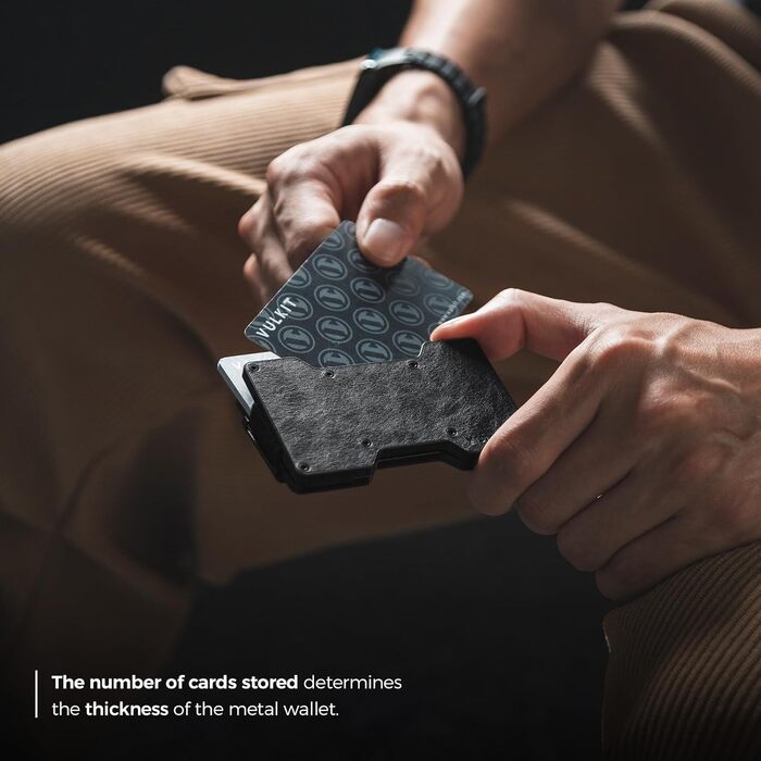 Клатч-органайзер для карт чоловічий VULKIT з металевою кліпсою для грошей, RFID захистом, тонкий, зелений (ретро шкіра чорний)