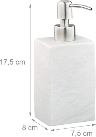 Дозатор для мила Relaxdays, 200 мл, наповнюваний, для ванної, туалету, кухні, з нержавіючої сталі, полірезин