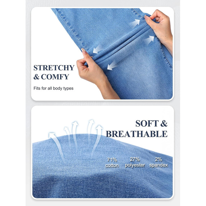 Джинси жіночі Baggy Daen, широкі штанини, висока талія, темно-сині, 31 inseam (XXL Petite), 29 inseam (Mittelblau)