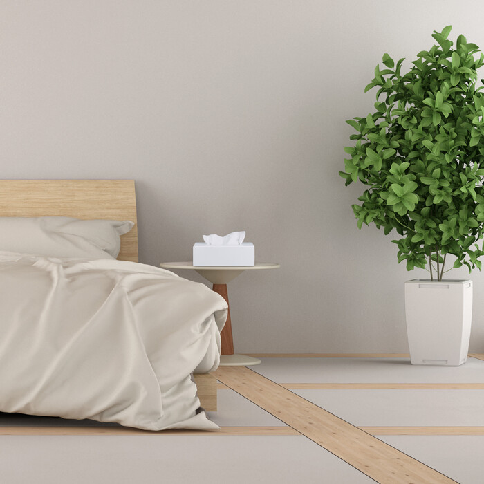 Relaxdays Bamboo Towel Box White