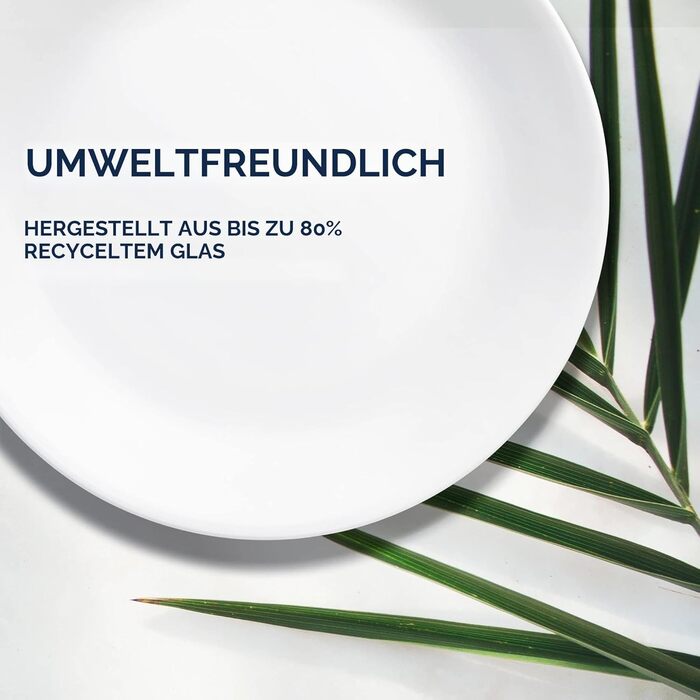 Corelle Tafelservice 18 предметів, чорно-білий, для 6 осіб, стійкий до сколів, включає тарілки (26 см, 17 см)