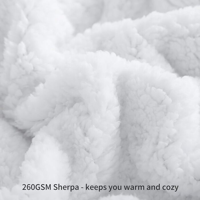 Плед Aisbo Warm Kuscheldecke - теплий, м'який плед з флісу Sherpa, 150x200 см, XL, велика товщина, для дивана, затишний та м'який (220 x 240 см, світло-блакитний)