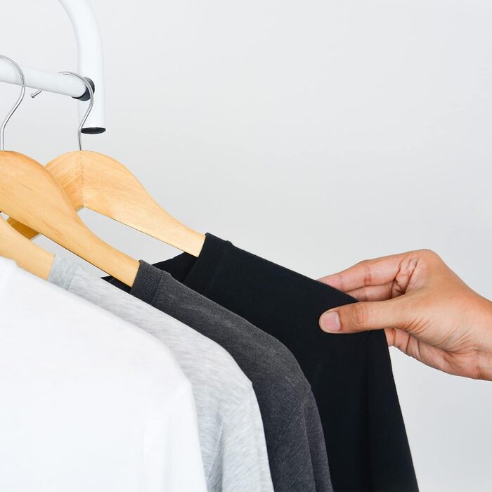 Плечики для одягу KEPLIN Starker з натурального дерева (30 шт.) з обертовим гаком 360° та перекладиною для штанів, з вирізами для плечей - довговічні, економні, підходять для пальто, жакета, костюма