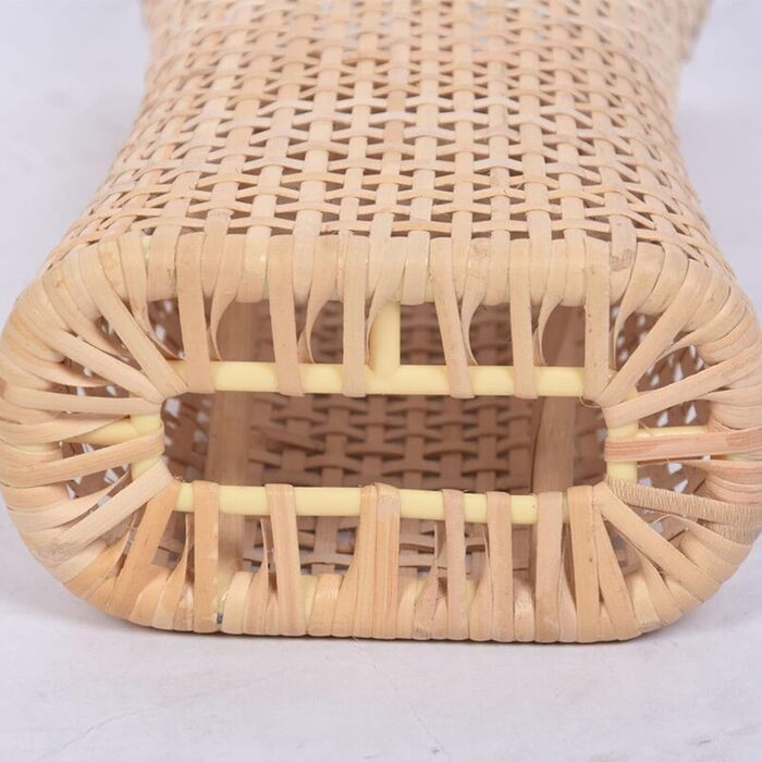 SANJIAOJIA Natural Rattan Sauna Pillow, Bamboo Headrest Pillow, Woven Pillow, Neck Support, Breathable Rattan Bed Pillow, Summer Cooling Pillow, Sleep Pillow, Orthopedic Pillow