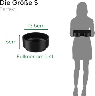 Миска для собак Draiax ElegantFeed M з кераміки – чорна, з матовим зовнішнім та блискучим внутрішнім покриттям