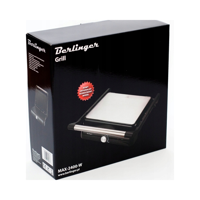 Електричний гриль Berlinger MAX-2400-W 2400 Вт, розкладний на 180°