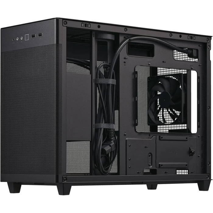 Корпус ASUS Prime AP201 MicroATX чорного кольору (33 літри, підтримка 280/360 мм кулерів, відеокарти до 338 мм, стандартний ATX блок живлення)