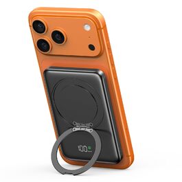 Портативний зарядний акумулятор SOARAISE 10000mAh з PD 20W, USB-C та бездротовою зарядкою, LED дисплеєм, чорний