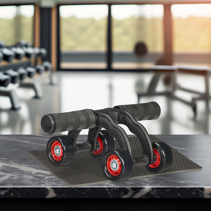 Relaxdays Ab Roller 4 Wheels with Knee Pad