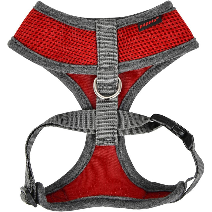 М'яке собаче нашийник Puppia Soft Harness II - комфортний та регульований, для собак середніх та маленьких порід, винний колір, розмір M