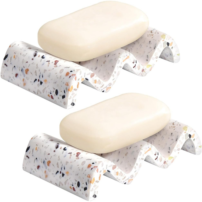 Підставка для мила Luxspire з теракотовою текстурою (2 шт.) - швидковисихаюча мильниця для ванної, кухні, душу