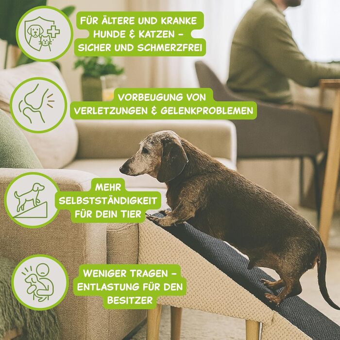 Сходинки для собак Outentin - розкладні, з неслизькою поверхнею, для маленьких та великих собак, для дивану та ліжка, стабільні, зроблені у вигляді меблів, 36 см, рожеві