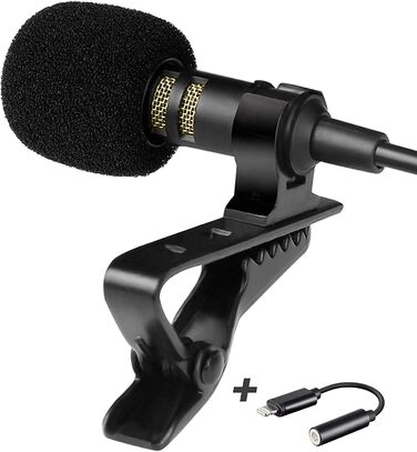 Мікрофон-петличка для iPhone: професійний зовнішній мікрофон для відеозйомки (iPhone X, 11, 12, 13, 14, Pro, XR, XS, XS Max)